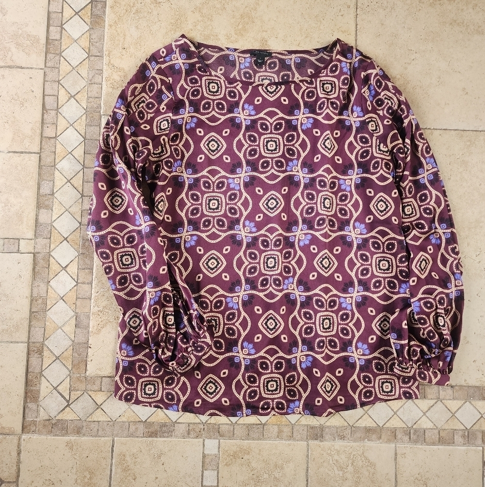 Ann Taylor Purple Patterned Top